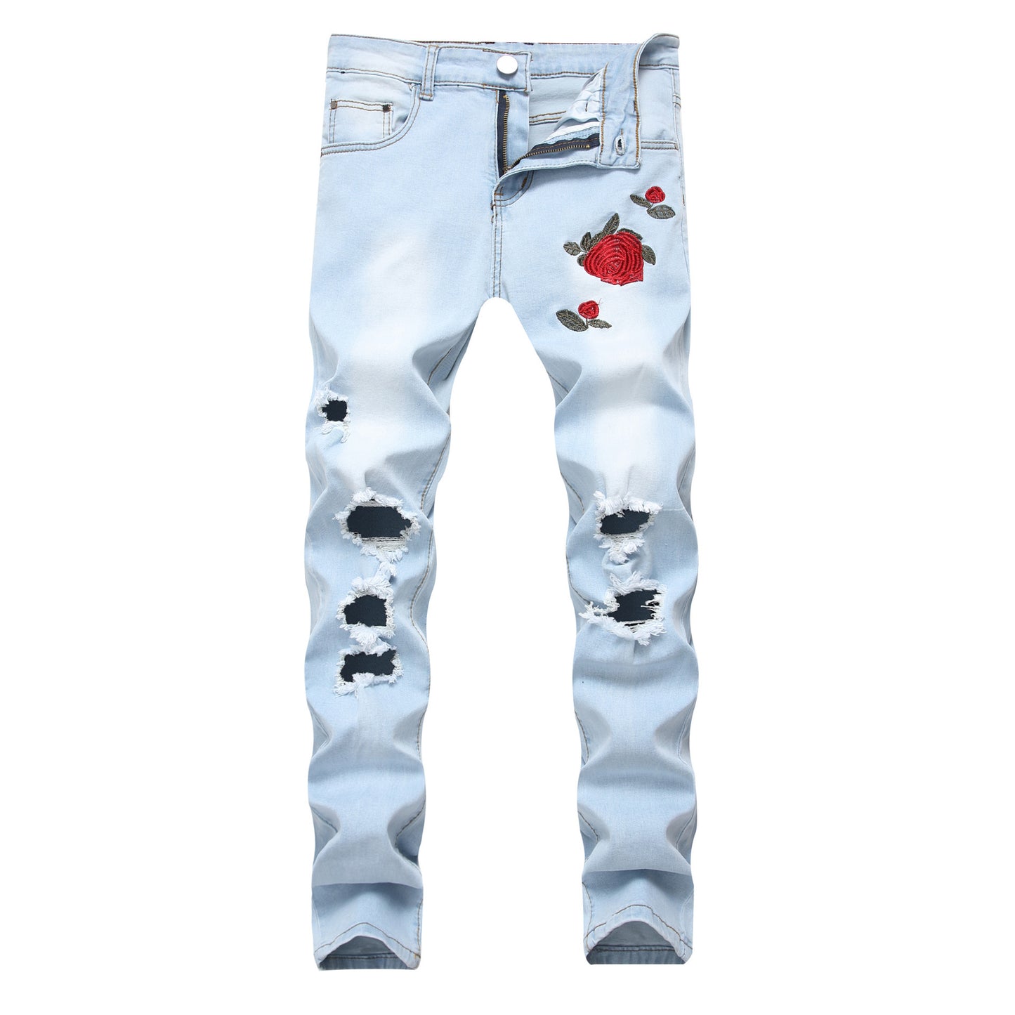 Rose Embroidered Jeans