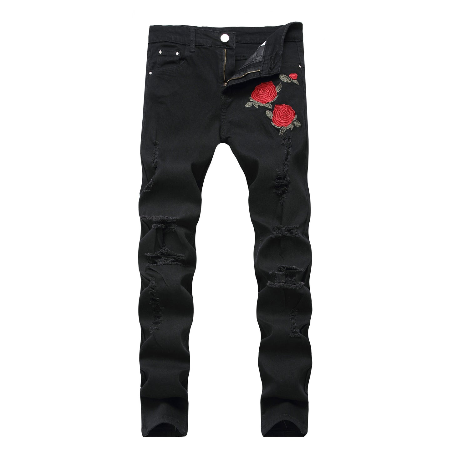 Rose Embroidered Jeans