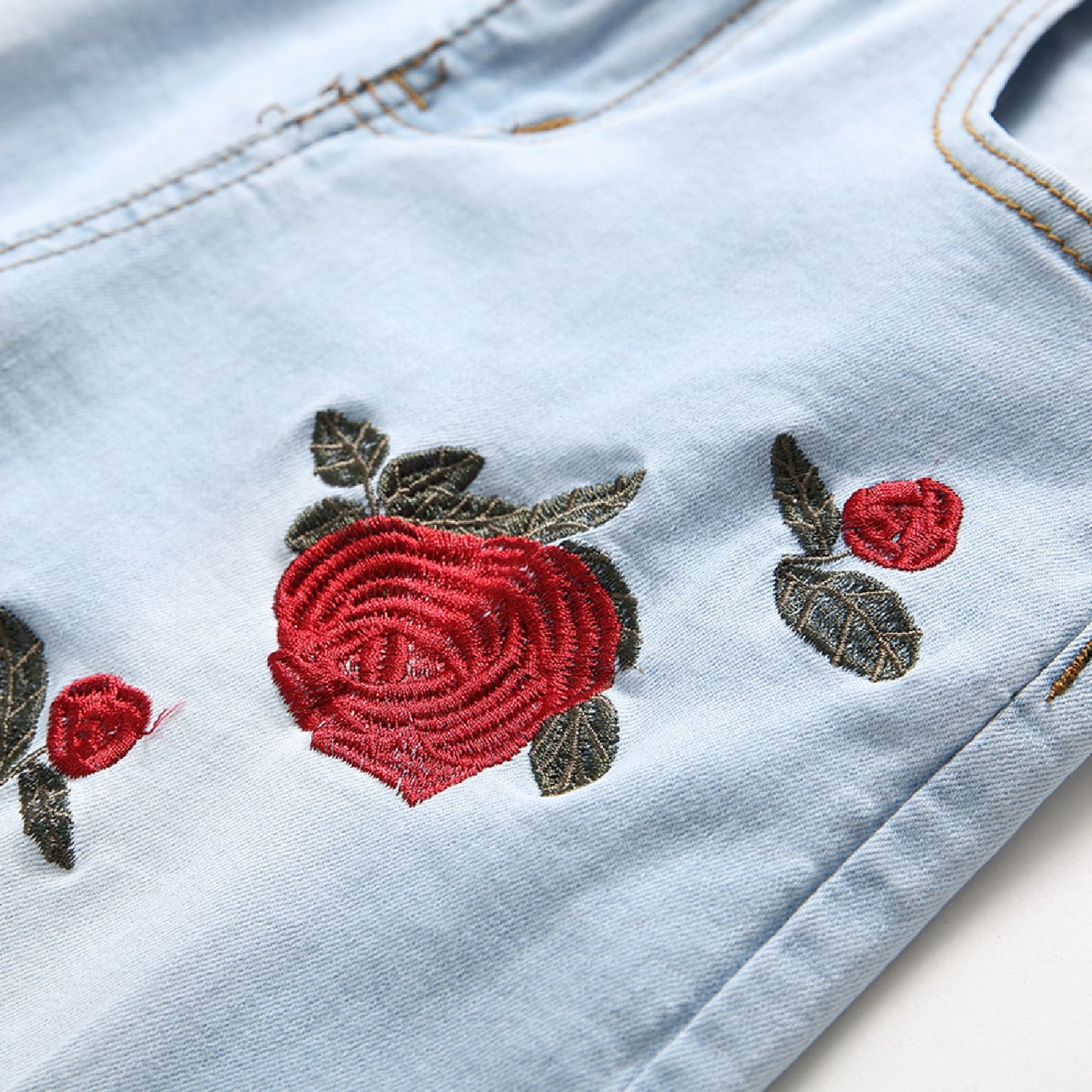 Rose Embroidered Jeans